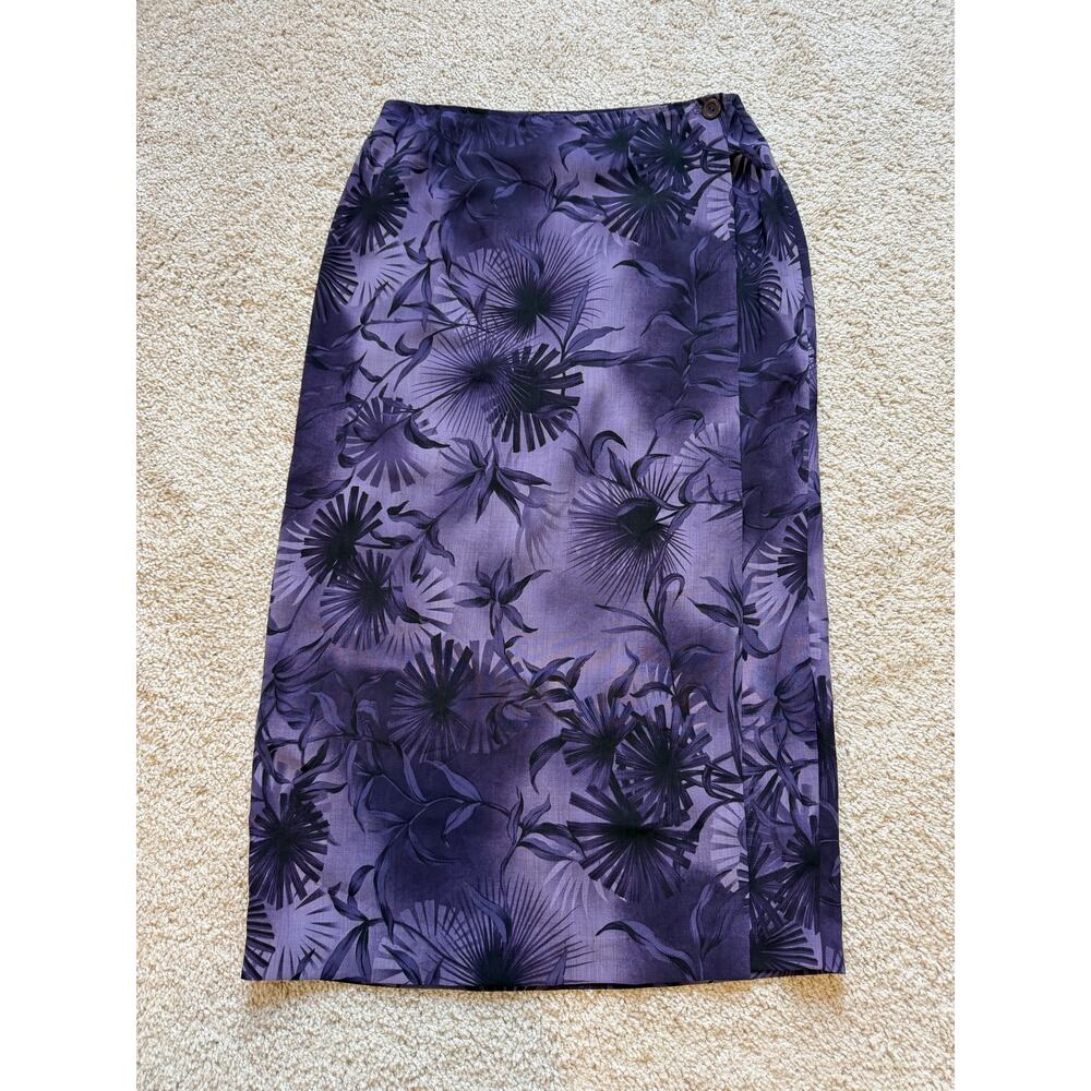 Vintage Jessica Petites Purple Floral Maxi Skirt Made in Canada 90s Whimsygoth